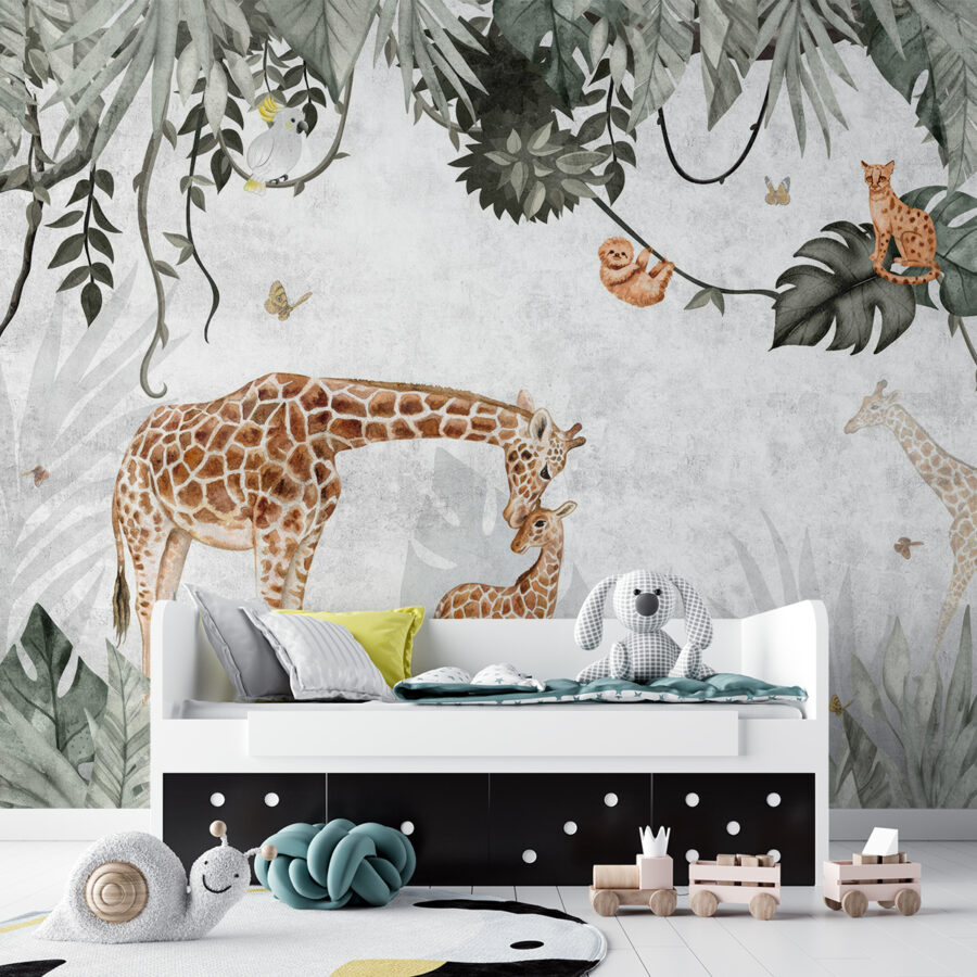 Wall mural Îmbrățișare Girafe