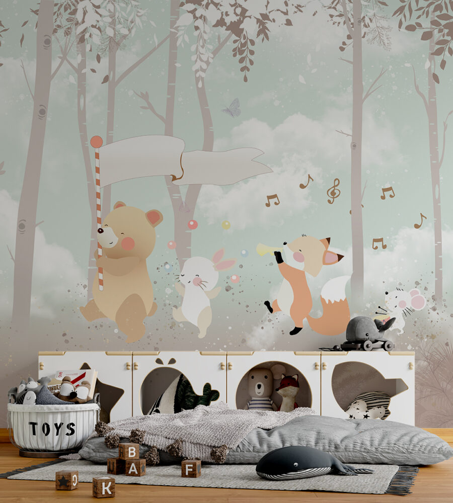 Wall mural Animale Muzicieni