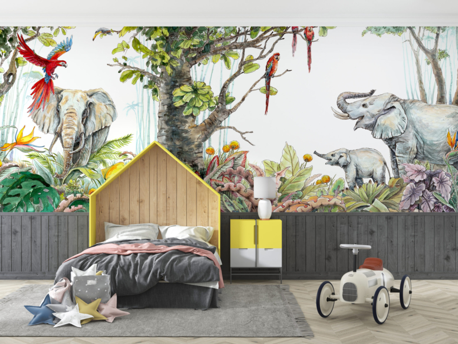 Mural Tropical Harmony cu animale