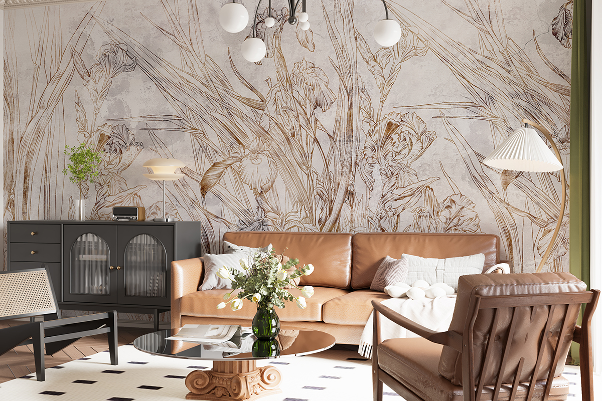 Mural Contur de flori