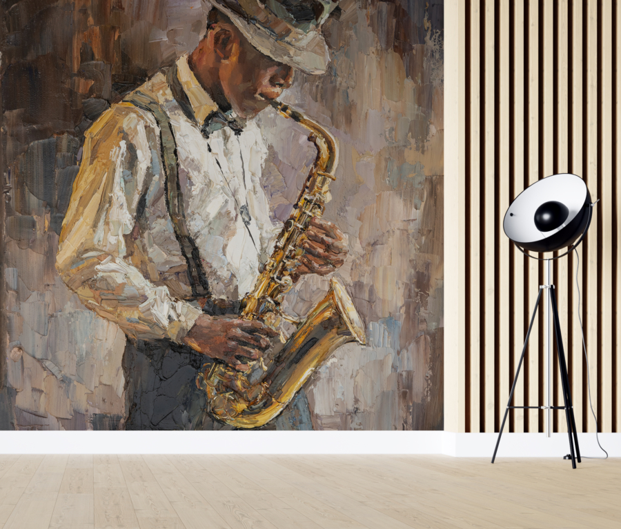 Mural de un saxofonist