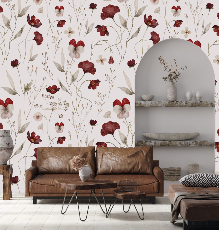 Wall mural Maroon Flori