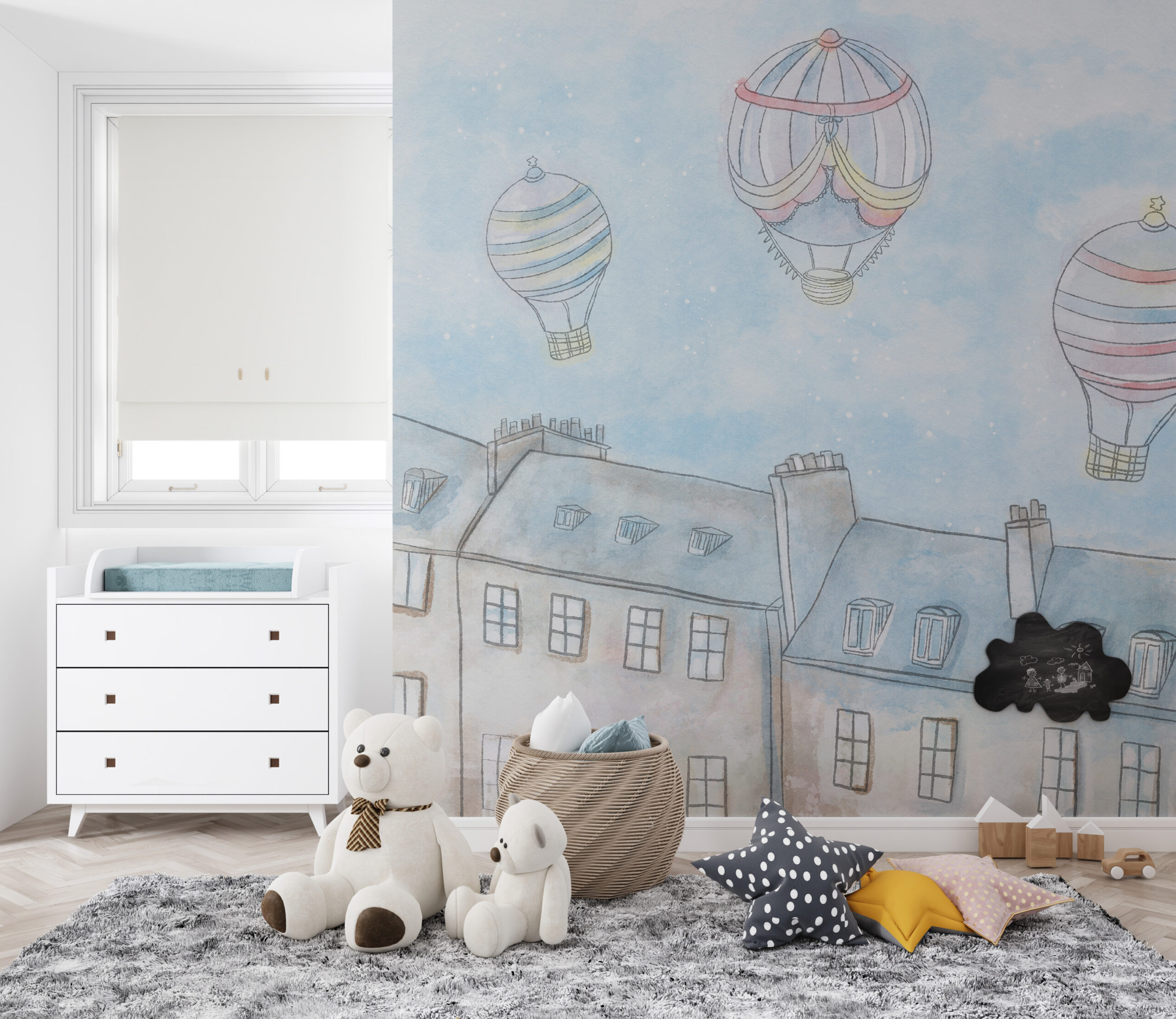 Imaginea de fundal Baloane peste oraș