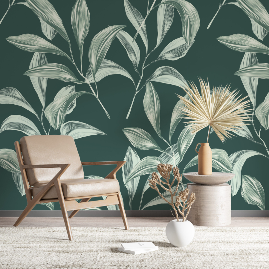 Tablou mural White Leaves