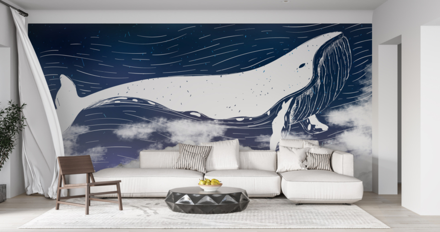 Mural Cetacee alb