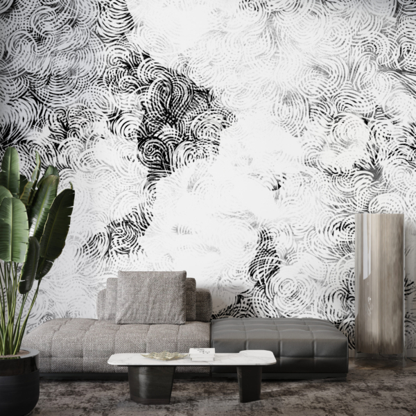 Mural alb în negru