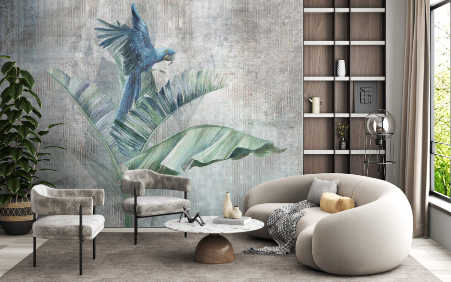 Mural Blue Parrot