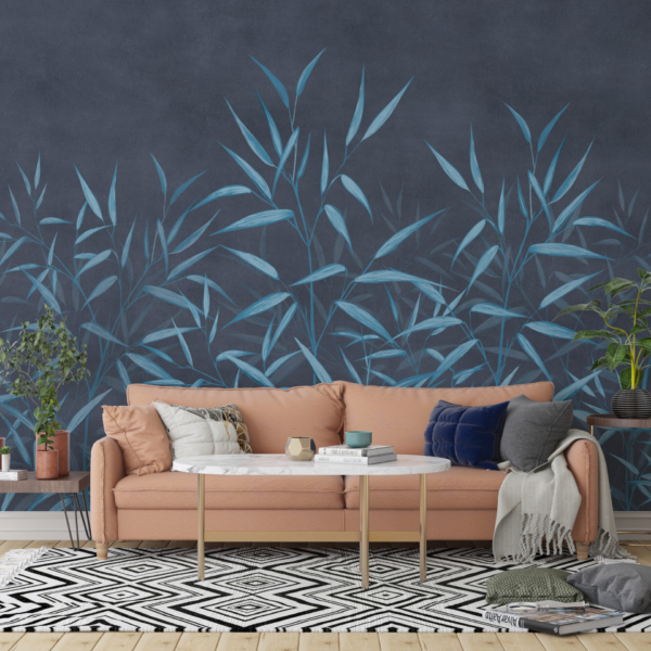Blue Leaves tapet de fundal