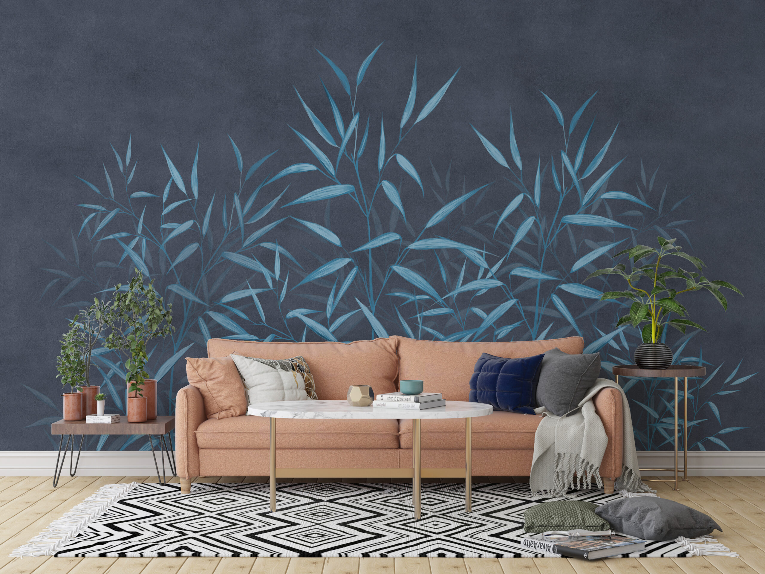 Blue Leaves tapet de fundal