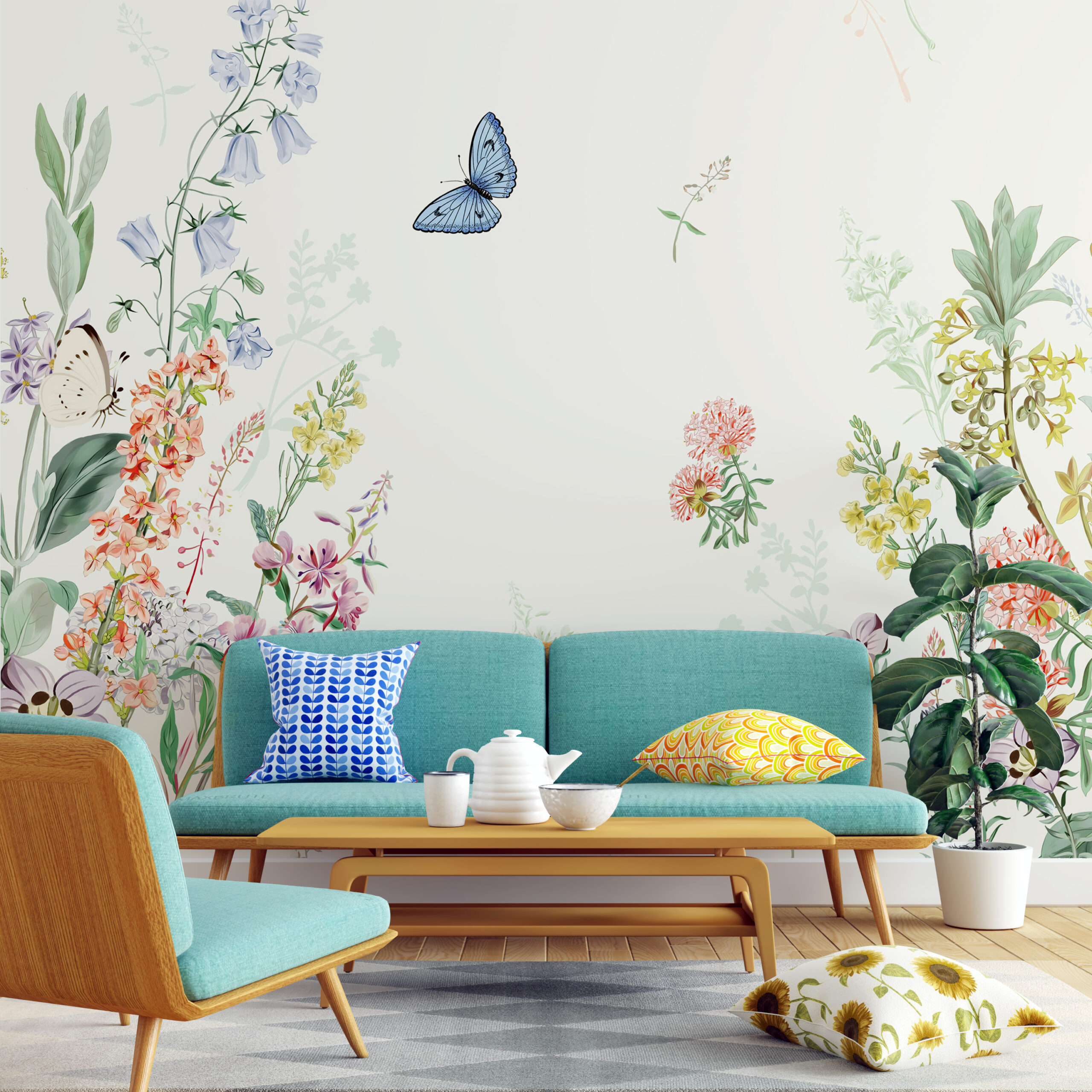 Mural Fluture albastru