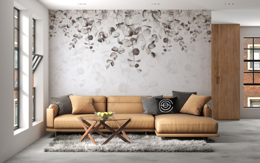 Tablou mural Ivy în gri
