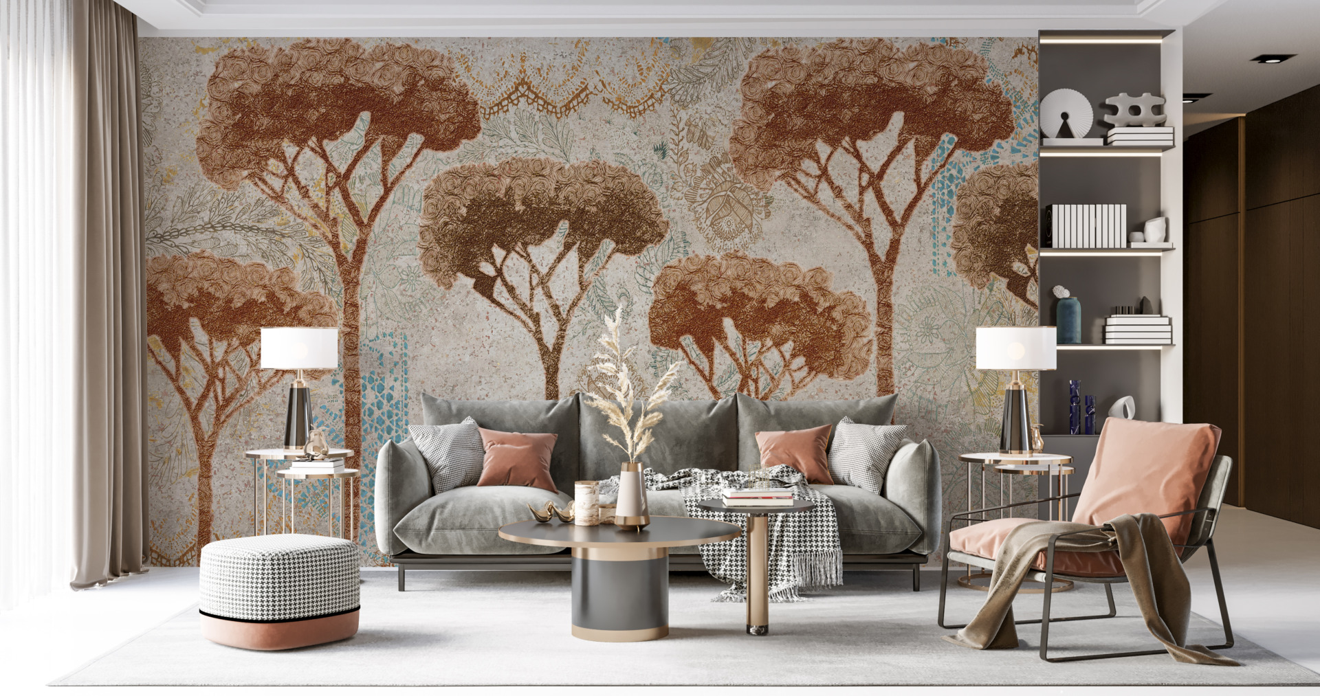 Mural Brown Pine