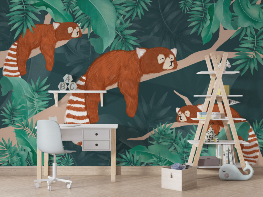 Mural Brown Lemurs