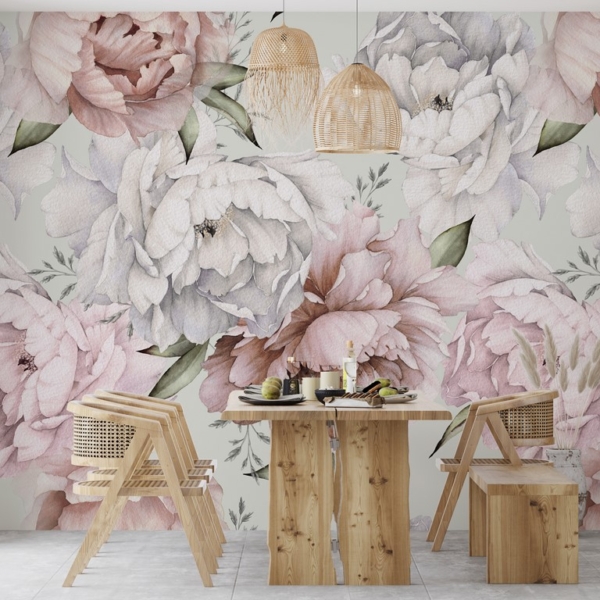 Wall mural Buchet de bujori luminoase