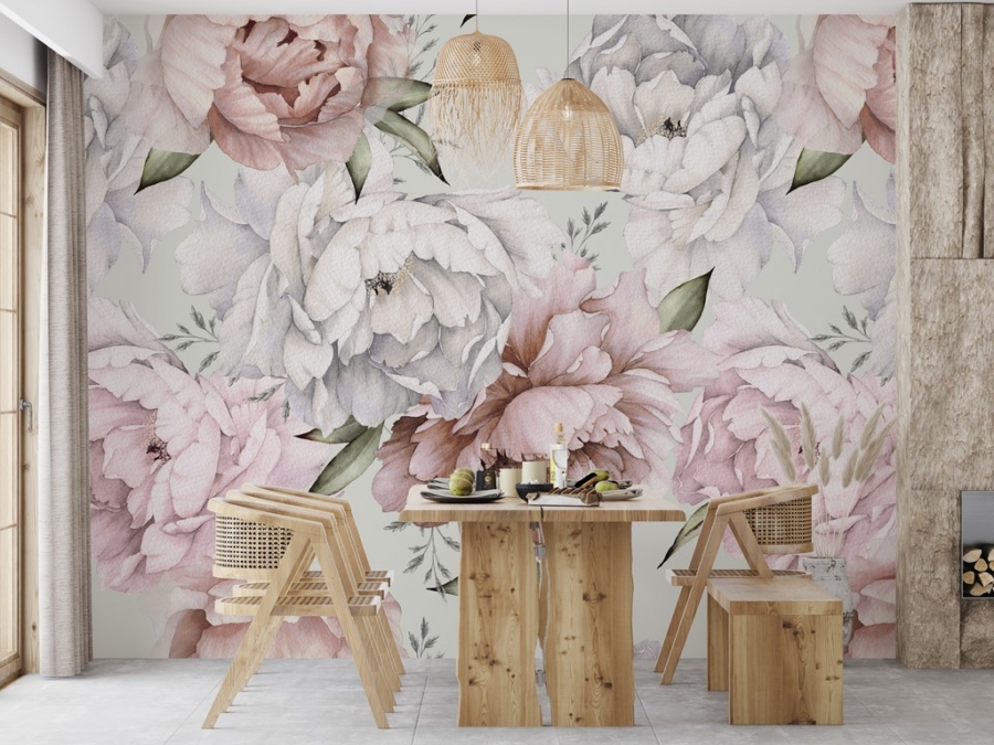 Wall mural Buchet de bujori luminoase