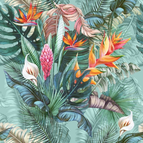 Buchet fotomural de flori tropicale