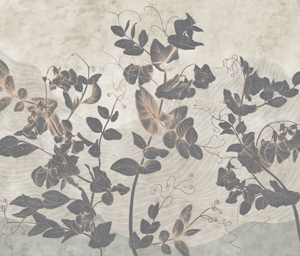 Mural Dark Ivy în gri