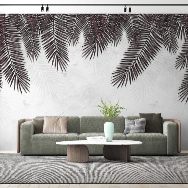 Mural frunze de palmier negru