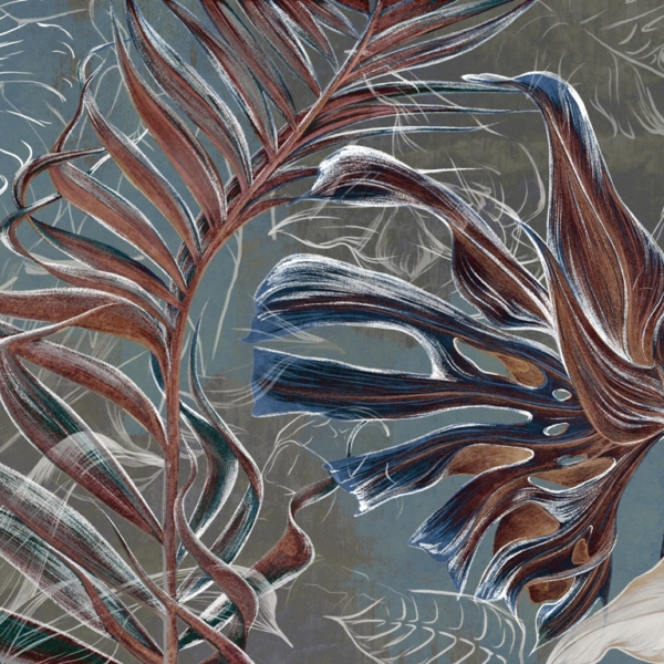 Mural Chocolate Palm Leaves