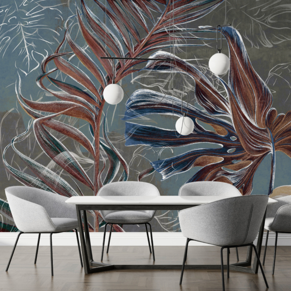 Mural Chocolate Palm Leaves
