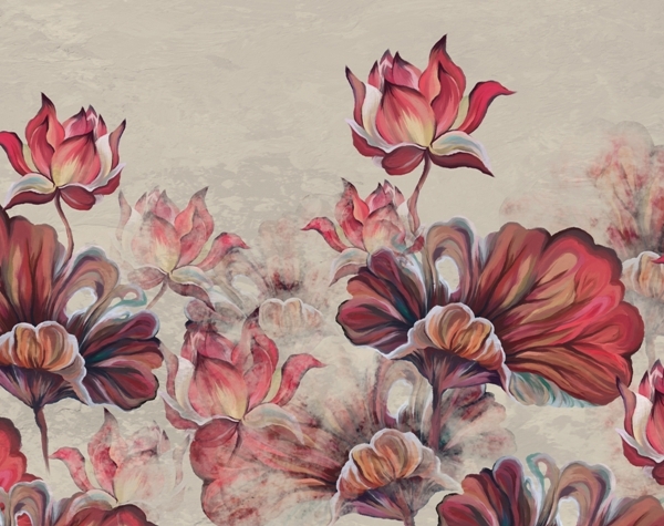 Mural Red de flori