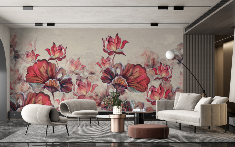 Mural Red de flori