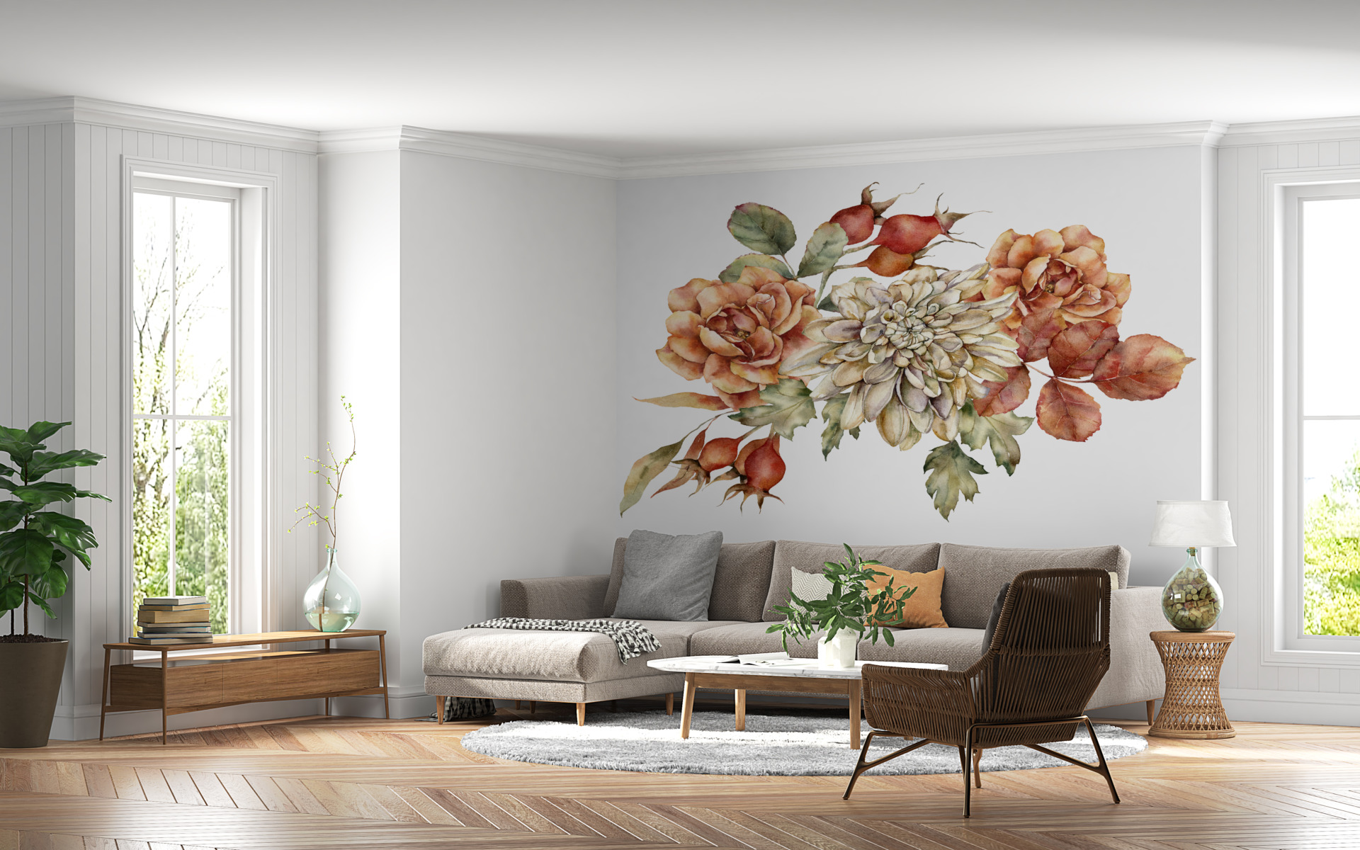 Wild Rose Blossom Wild Rose Blossom Red Mural