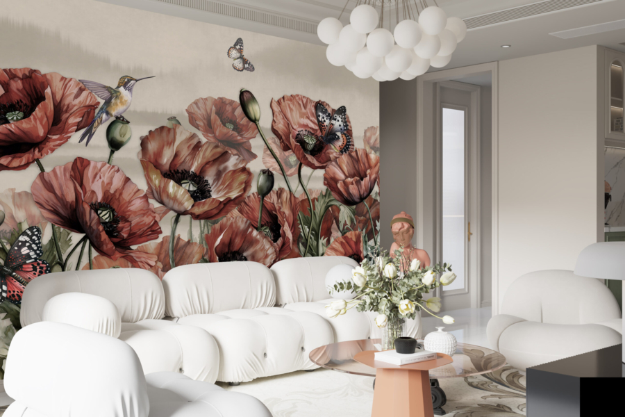 Mural Red Poppies