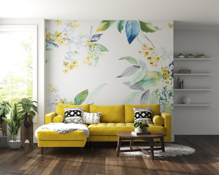 Fototapet Flori delicate în alb