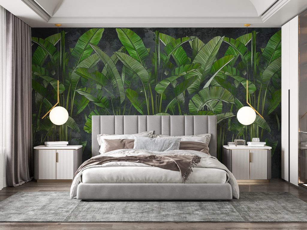 Mural frunze verzi lungi