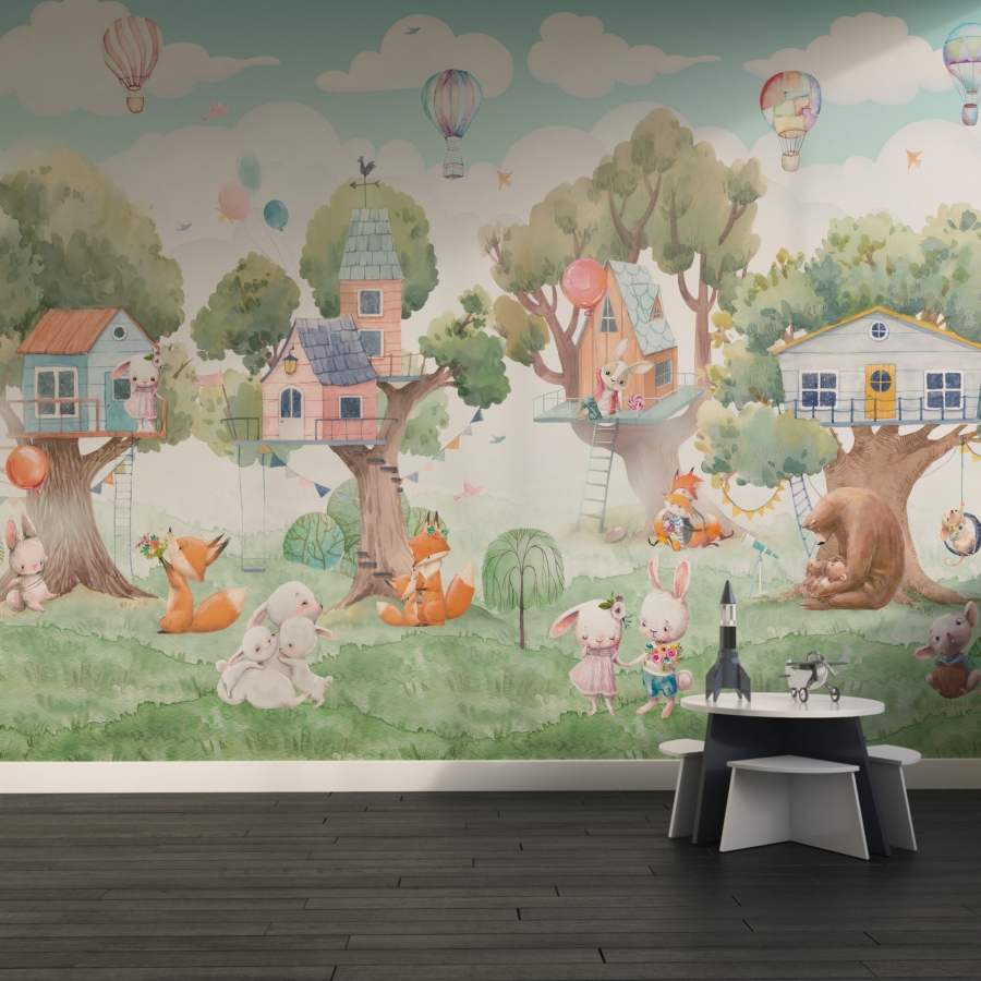 Mural case de copac