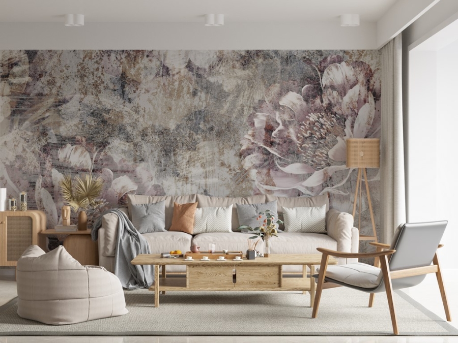 Wall mural Două flori de bujor