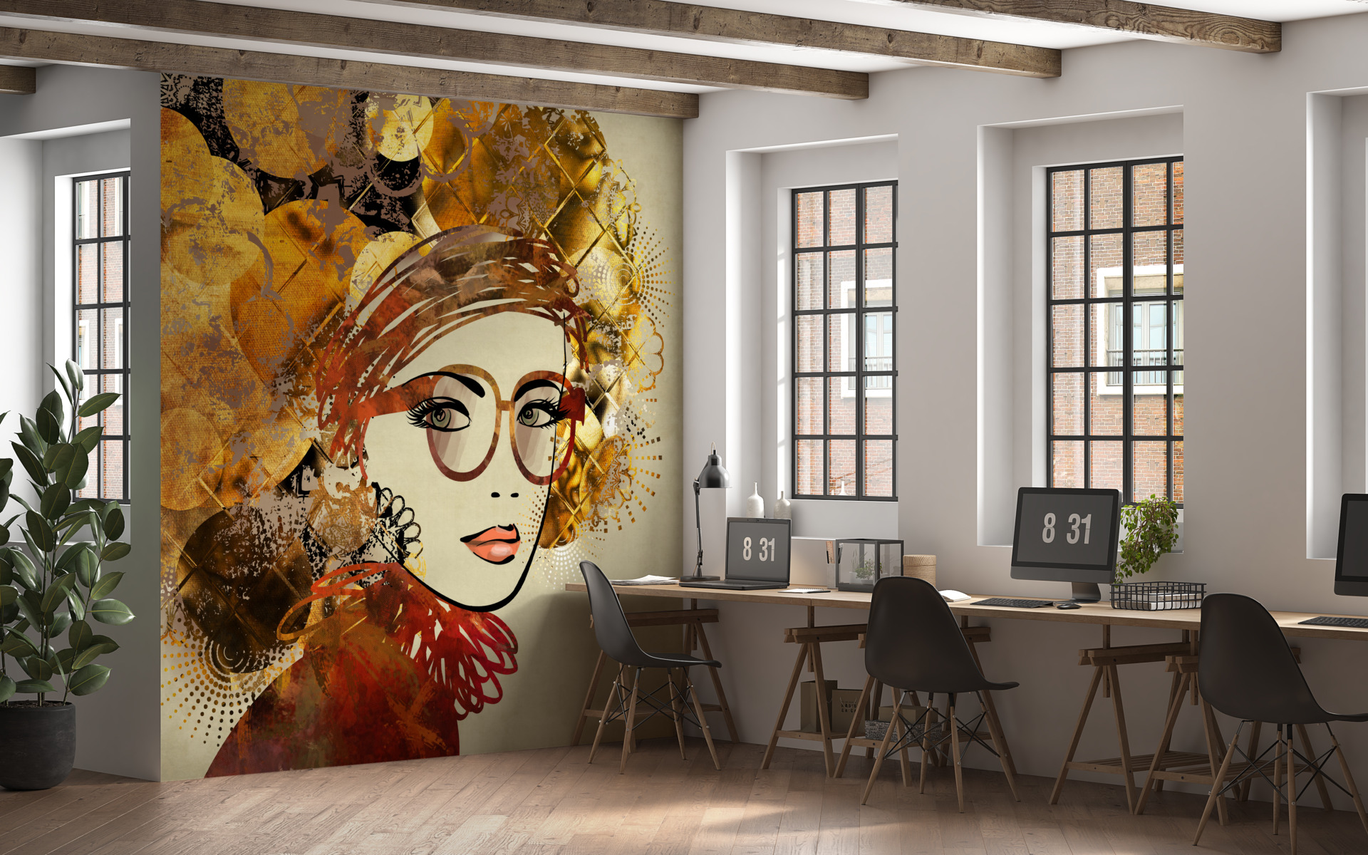 Fotografie tapet Fata în ochelari mari