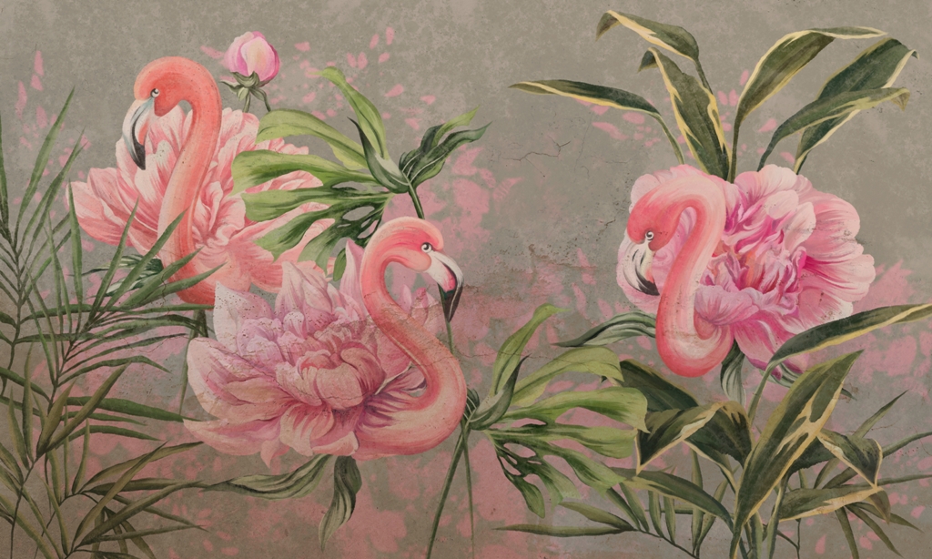 Fototapeta-Flamingi-Jak-Kwiaty_2175001519-1