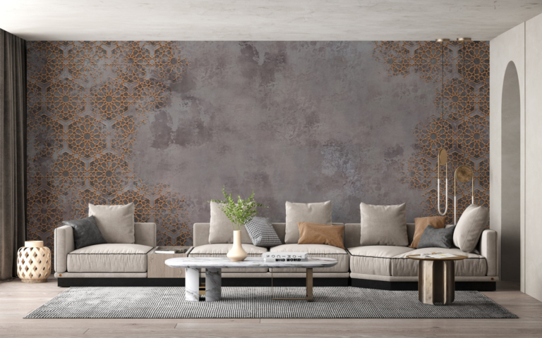 Fototapet Mozaic geometric pe beton