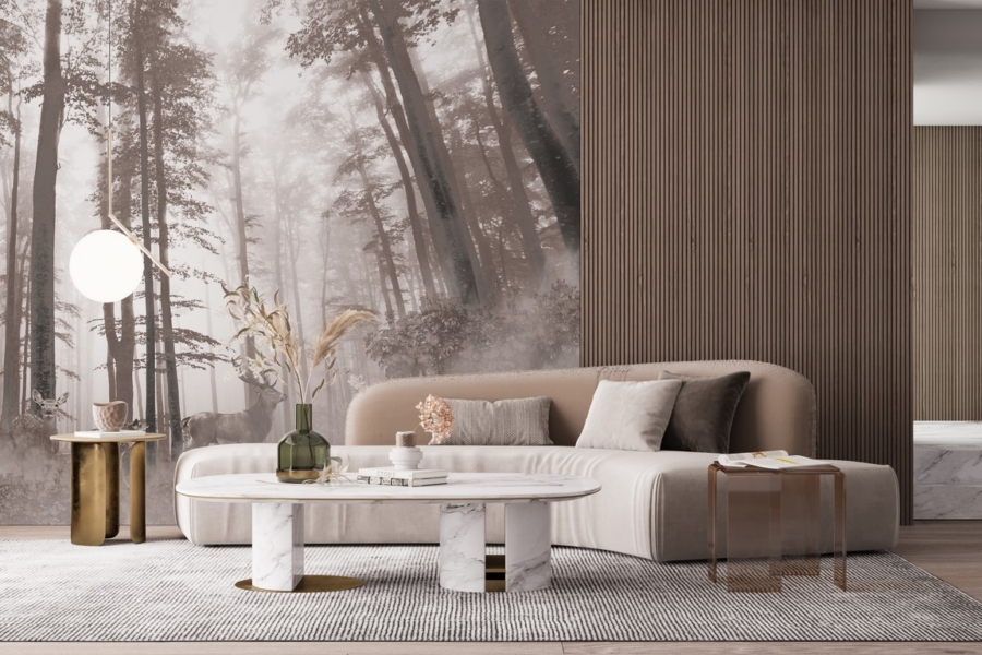 Wallpaper Thick Forest Mist