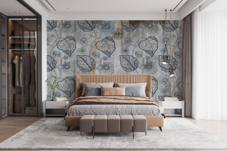 Fototapet Frunze decorative granat