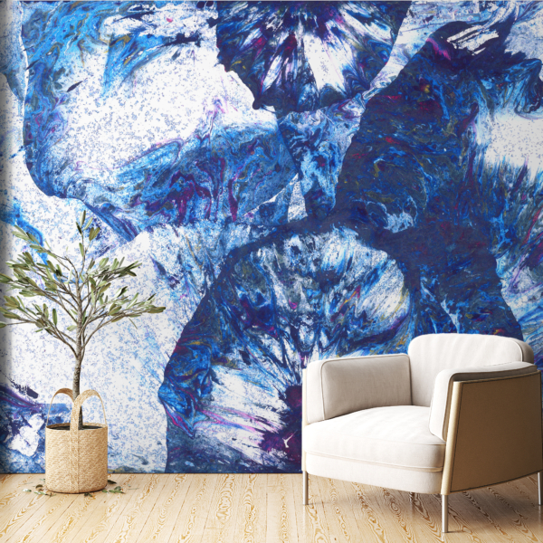 Perete mural Valuri albastru marin