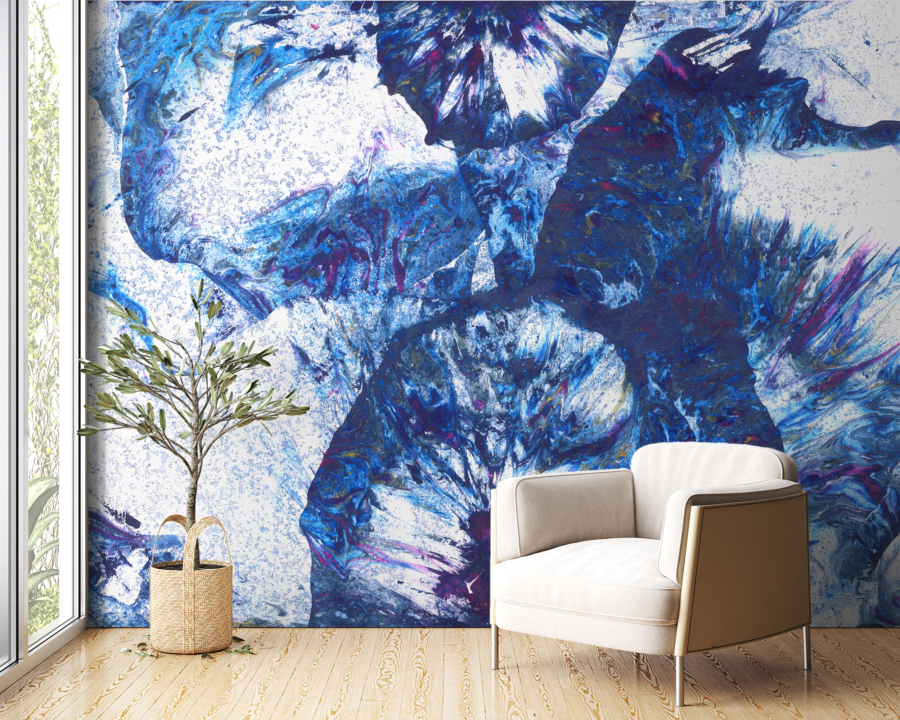 Perete mural Valuri albastru marin