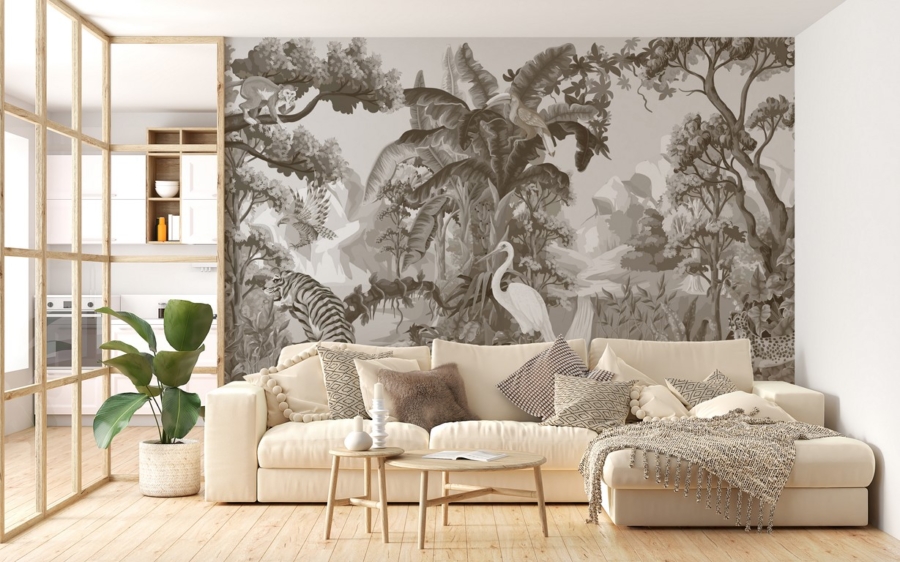 Wall mural Jungla monocromă