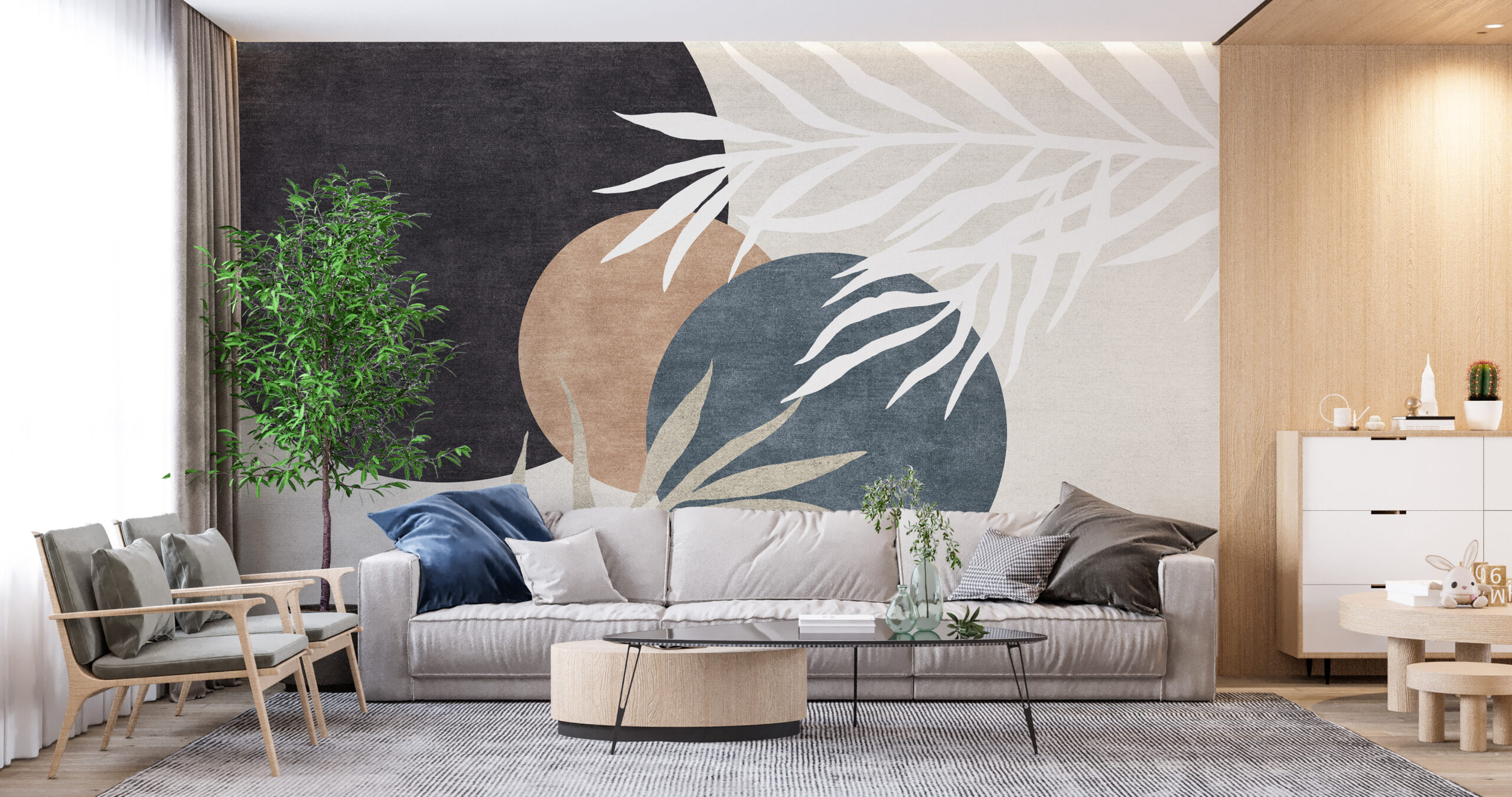 Tablou mural Cercuri și frunze