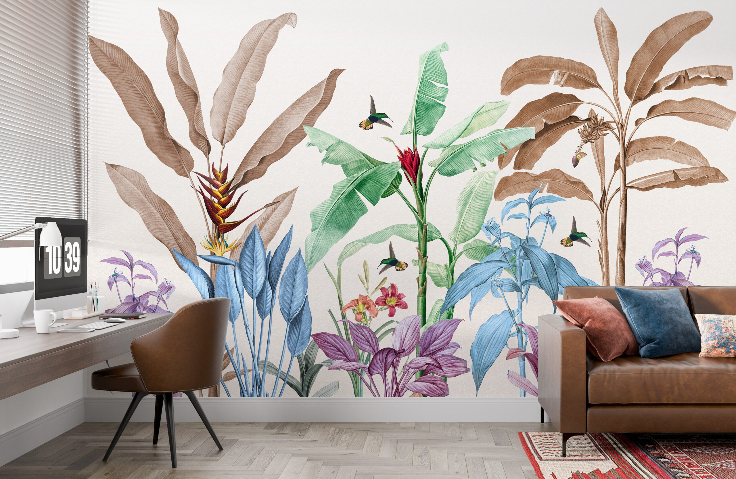 Mural de frunze tropicale colorate