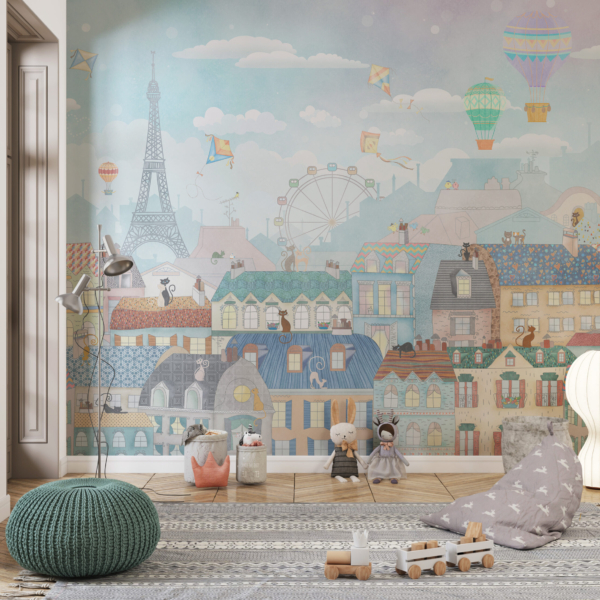 Pictura murală colorată din Paris