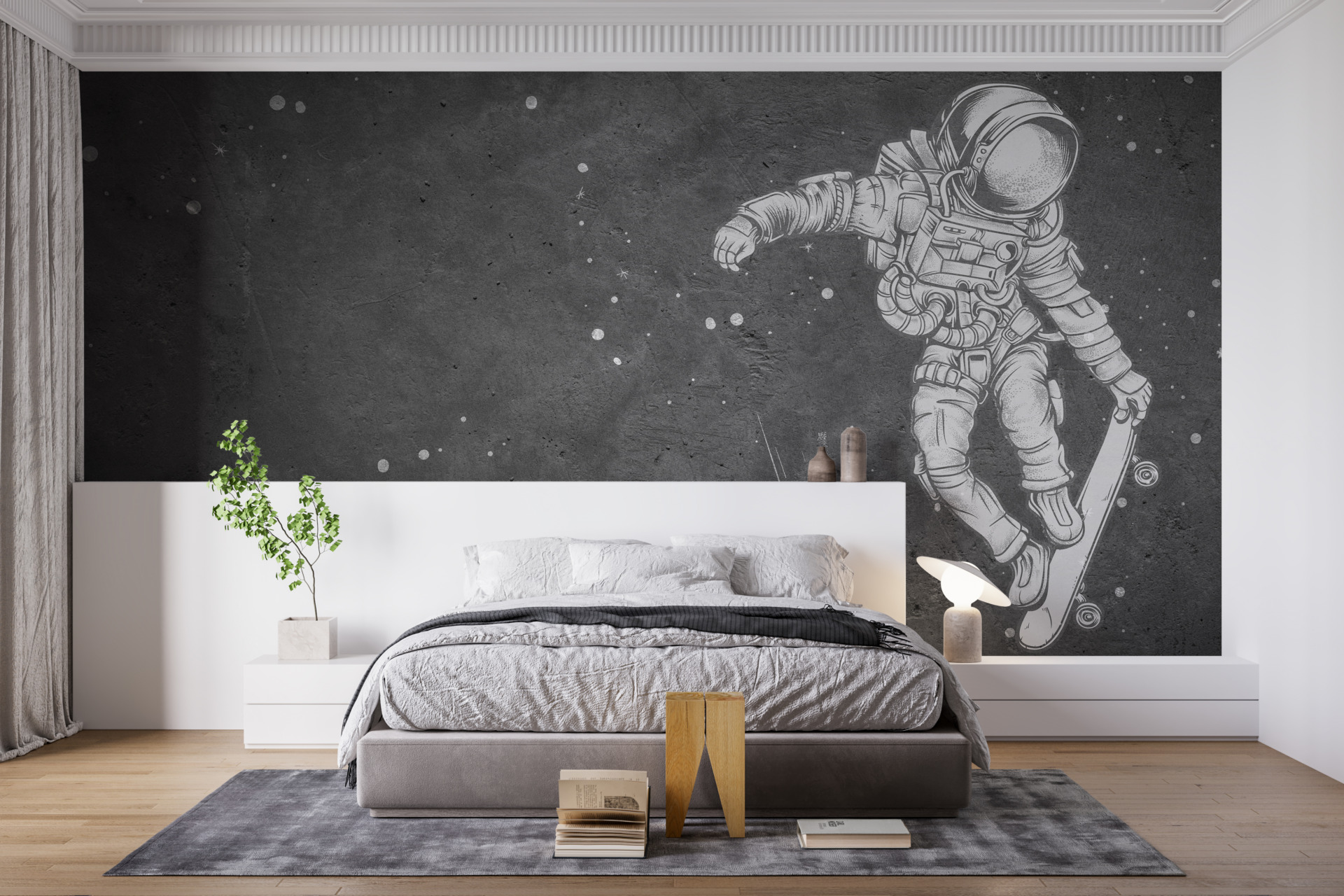 Mural Cosmonaut printre stele