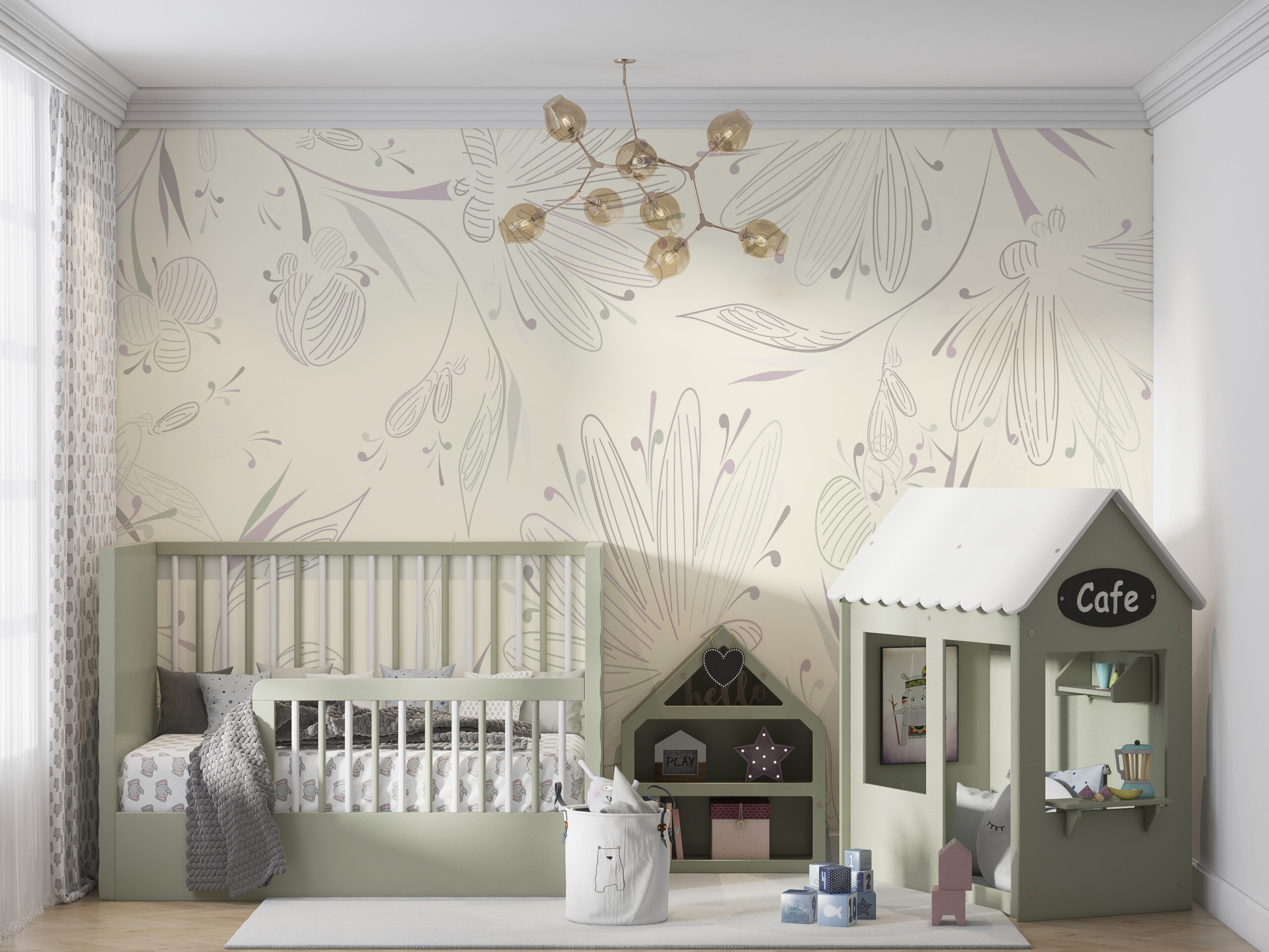 Mural de o floare desenată