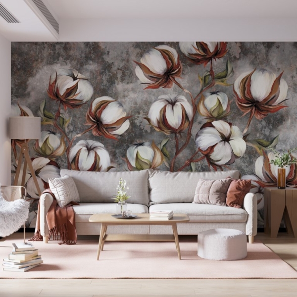 Mural Cotton Blossoms