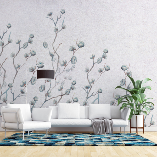 Mural Cotton Blossoms