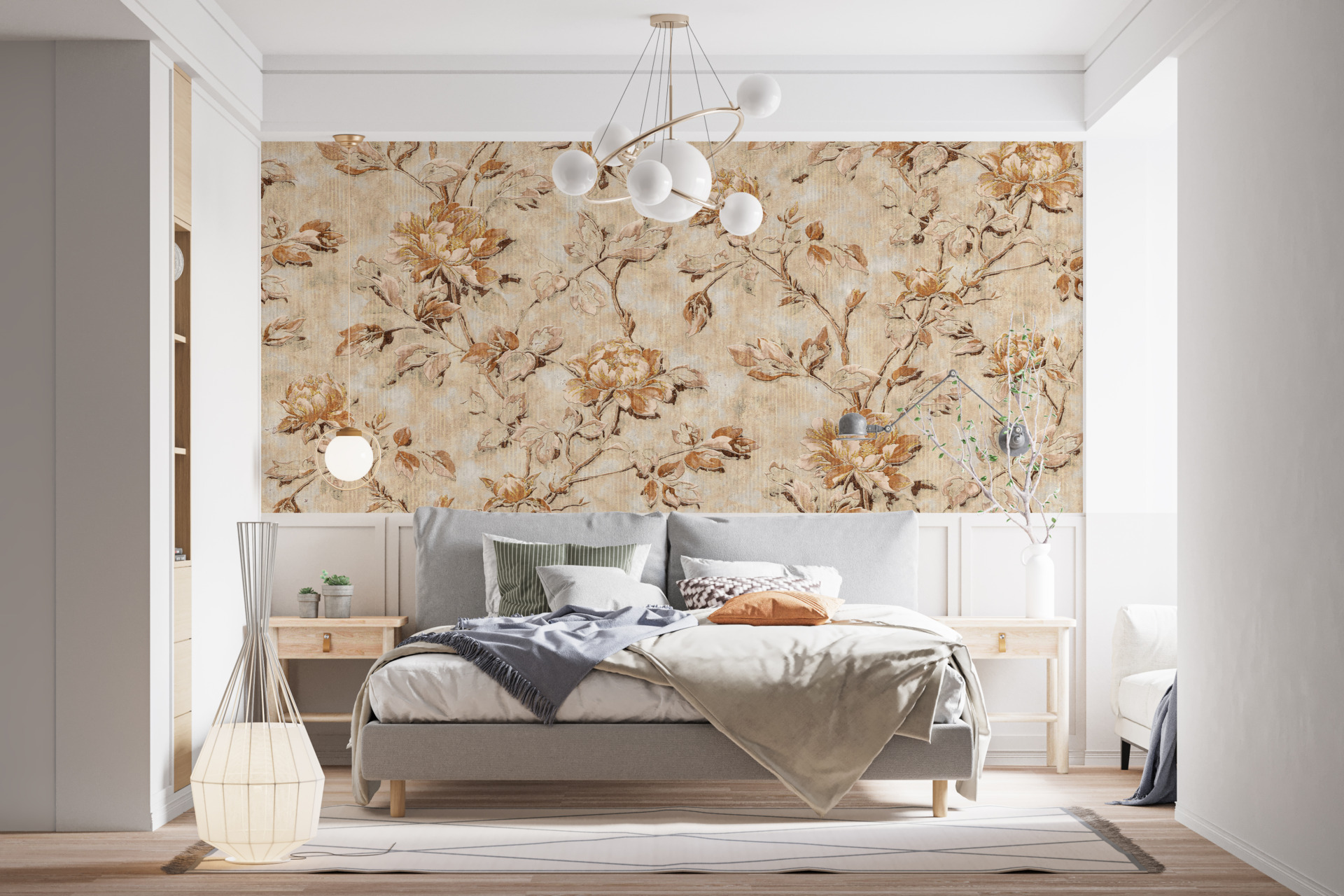 Mural de flori retro