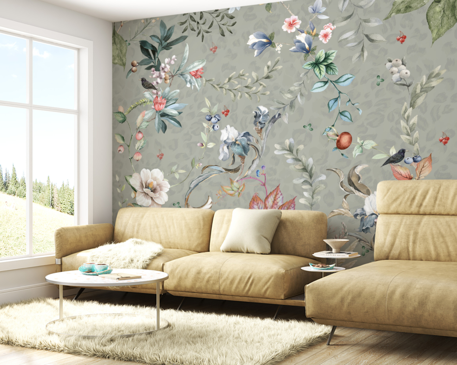 Wall mural Flori și frunze