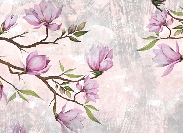 Mural Magnolia în floare